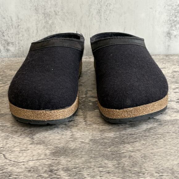 Haflinger GZL Leather Trim Grizzly Black Size EU 41 Wool Slipper EXCELLENT main image 4